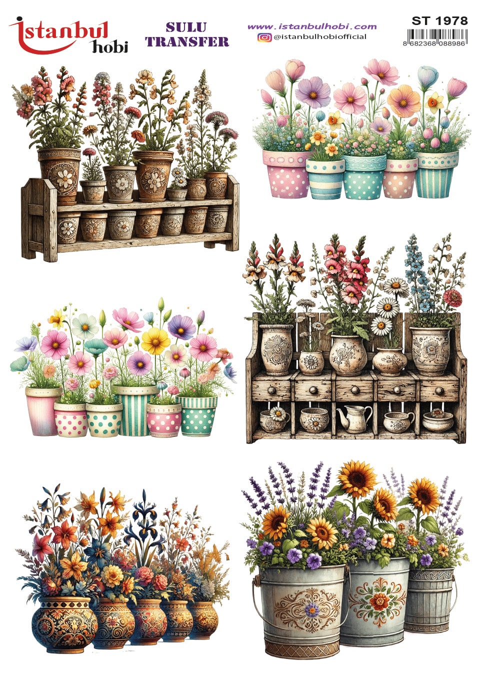 ST1978 | Sulu Transfer Kağıdı-25x35 cm 1 St1978 | Sulu Transfer Kağıdı-25X35 Cm