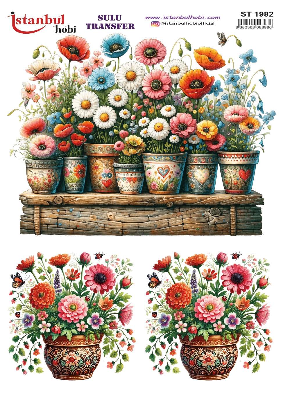 ST1982 | Sulu Transfer Kağıdı-25x35 cm 1 St1982 | Sulu Transfer Kağıdı-25X35 Cm