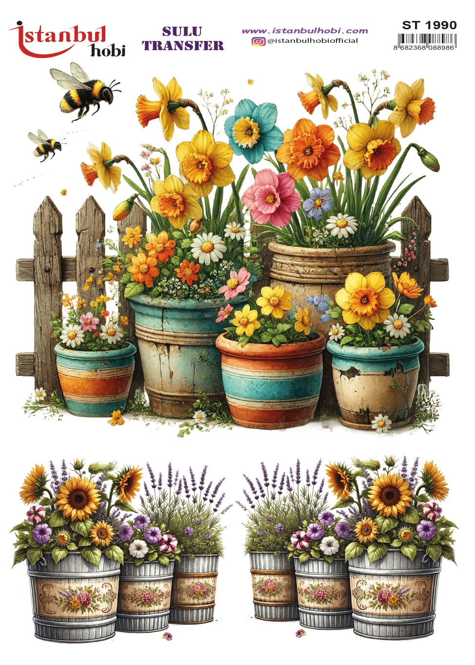 ST1990 | Sulu Transfer Kağıdı-25x35 cm 1 St1990 | Sulu Transfer Kağıdı-25X35 Cm