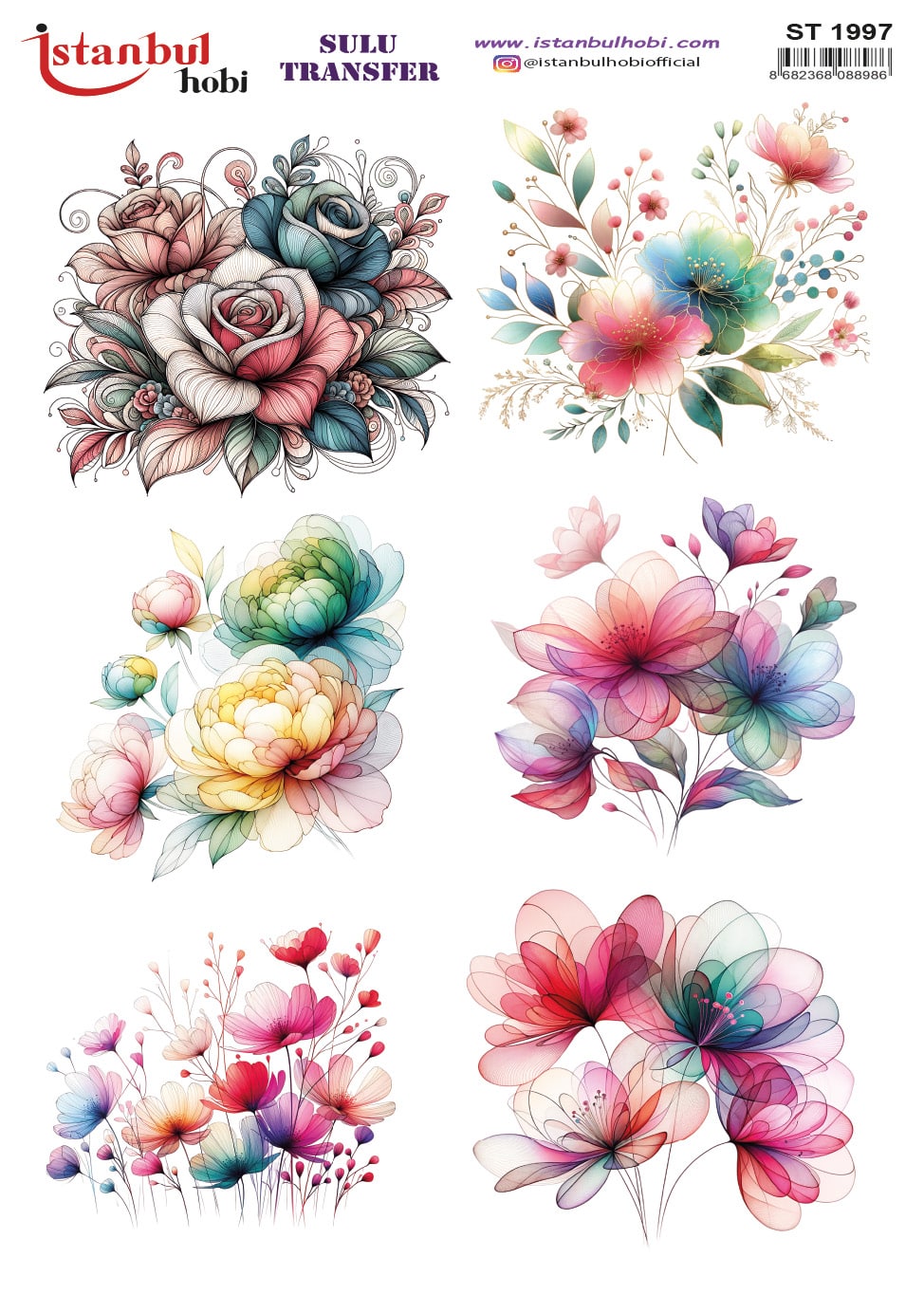 ST1997 | Sulu Transfer Kağıdı-25x35 cm 1 St1997 | Sulu Transfer Kağıdı-25X35 Cm
