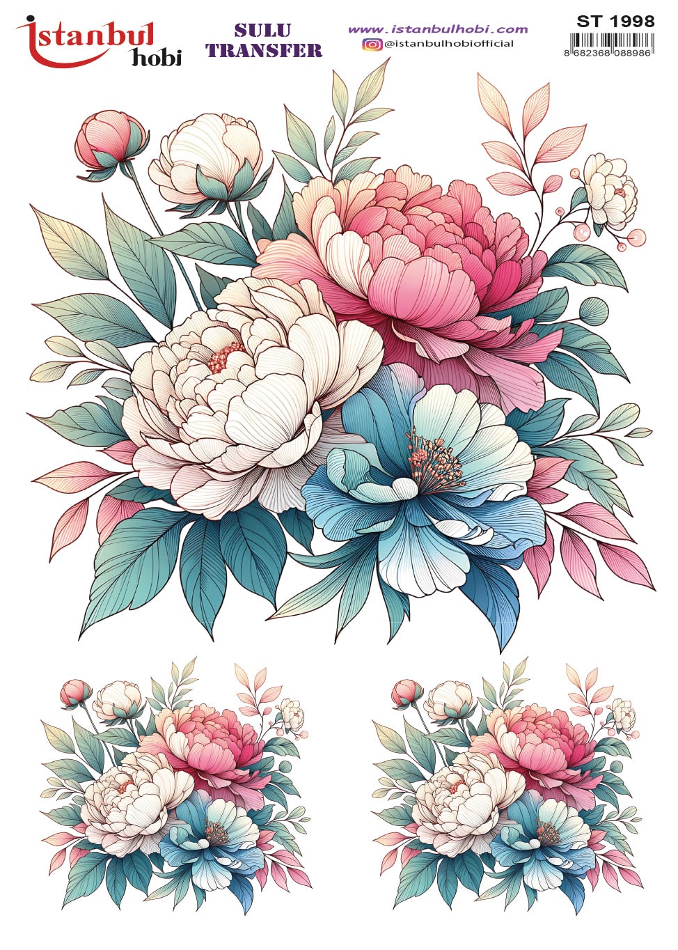 ST1998 | Sulu Transfer Kağıdı-25x35 cm 1 St1998 | Sulu Transfer Kağıdı-25X35 Cm