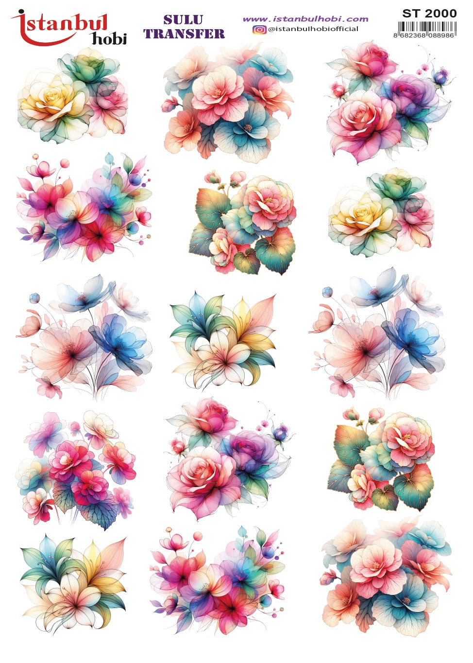 ST2000 | Sulu Transfer Kağıdı-25x35 cm 1 St2000 | Sulu Transfer Kağıdı-25X35 Cm