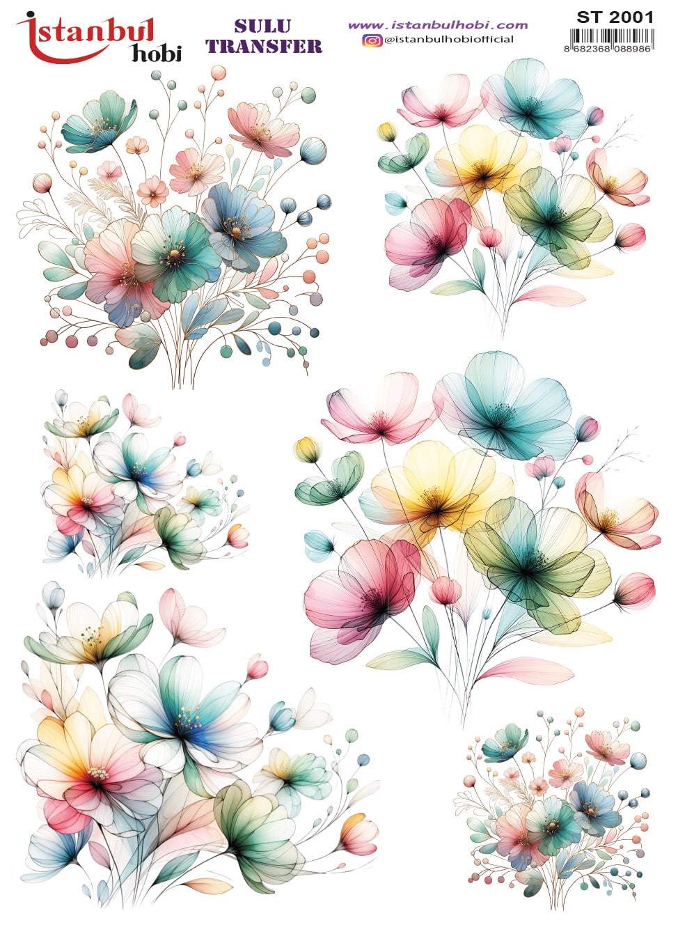 ST2001 | Sulu Transfer Kağıdı-25x35 cm 1 St2001 | Sulu Transfer Kağıdı-25X35 Cm