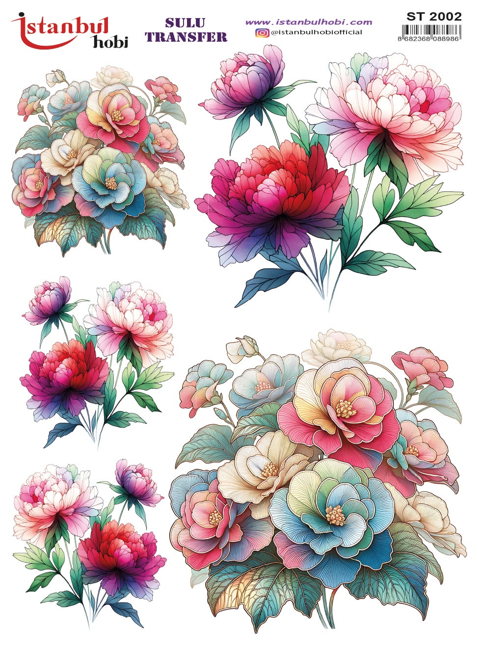 ST2002 | Sulu Transfer Kağıdı-25x35 cm 1 St2002 | Sulu Transfer Kağıdı-25X35 Cm