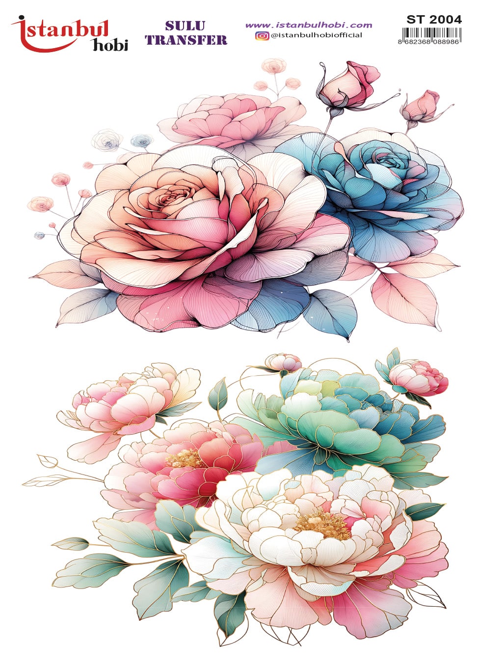 ST2004 | Sulu Transfer Kağıdı-25x35 cm 1 St2004 | Sulu Transfer Kağıdı-25X35 Cm