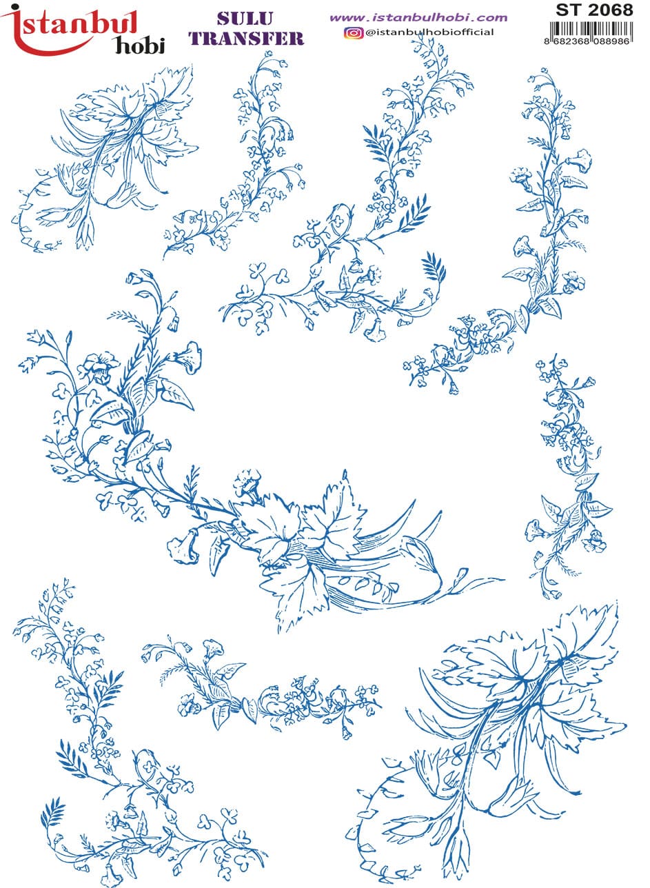 ST2068 | Sulu Transfer Kağıdı-25x35 cm 1 St2068 | Sulu Transfer Kağıdı-25X35 Cm