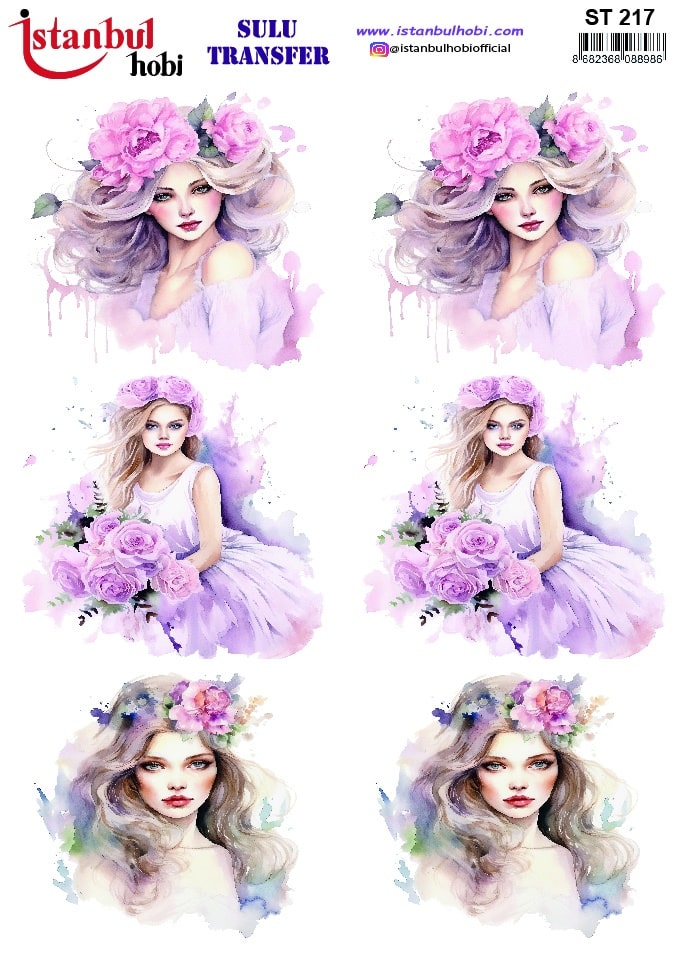 ST217 | Sulu Transfer Kağıdı-25x35 cm 1 St217 | Sulu Transfer Kağıdı-25X35 Cm