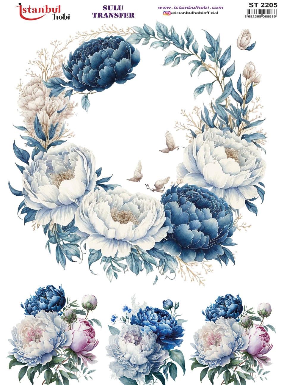 ST2205 | Sulu Transfer Kağıdı-25x35 cm 1 St2205 | Sulu Transfer Kağıdı-25X35 Cm