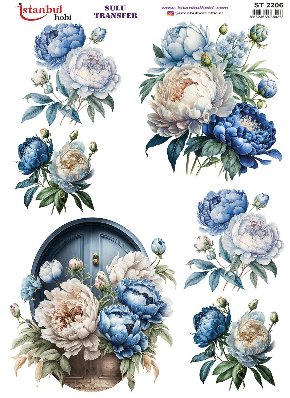 ST2206 | Sulu Transfer Kağıdı-25x35 cm 1 St2206 | Sulu Transfer Kağıdı-25X35 Cm