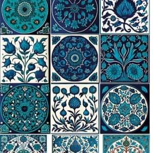 Mandala, Çini ve Türk Desenli Sulu Transferler