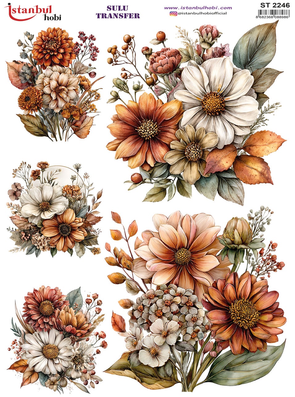 ST2246 | Sulu Transfer Kağıdı-25x35 cm 1 St2246 | Sulu Transfer Kağıdı-25X35 Cm