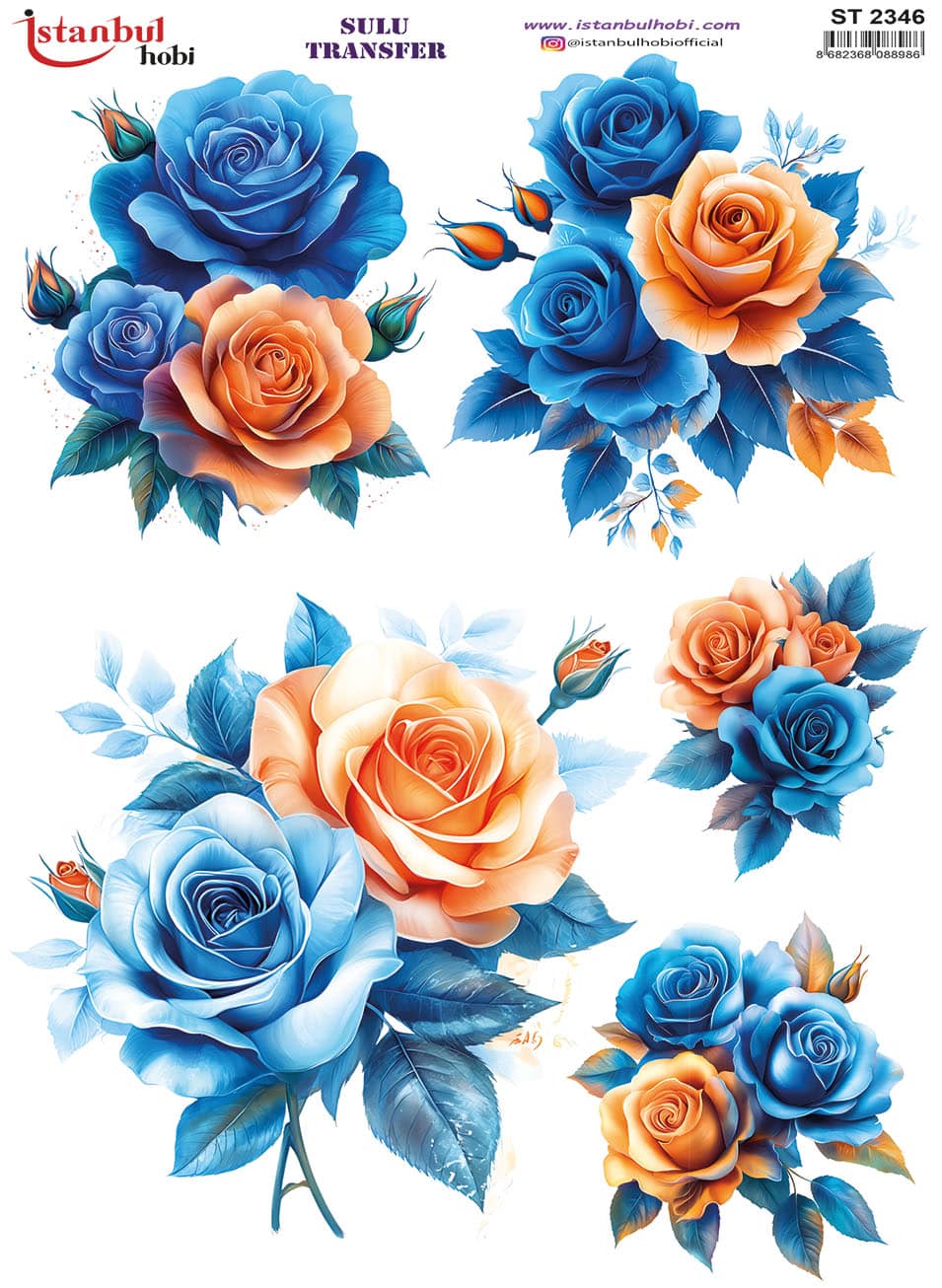 ST2346 | Sulu Transfer Kağıdı-25x35 cm 1 St2346 | Sulu Transfer Kağıdı-25X35 Cm
