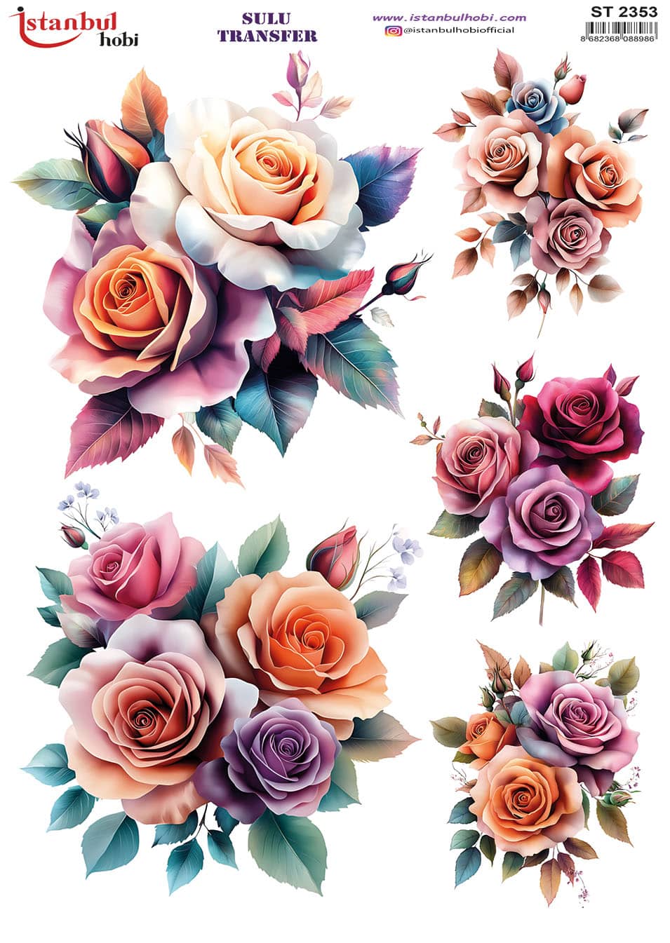 ST2353 | Sulu Transfer Kağıdı-25x35 cm 1 St2353 | Sulu Transfer Kağıdı-25X35 Cm