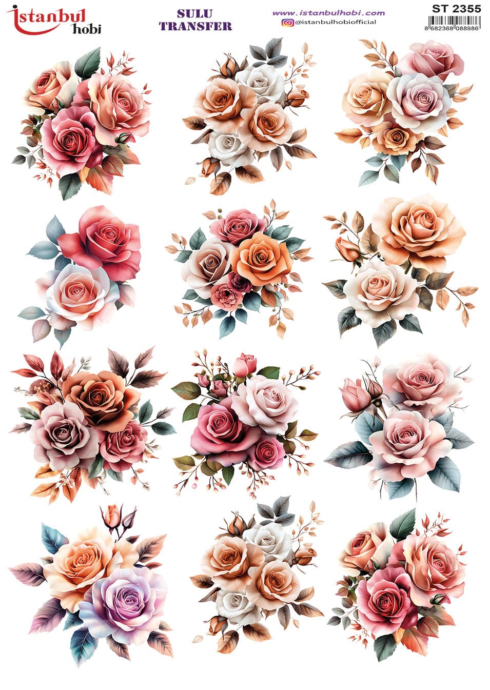 ST2355 | Sulu Transfer Kağıdı-25x35 cm 1 St2355 | Sulu Transfer Kağıdı-25X35 Cm