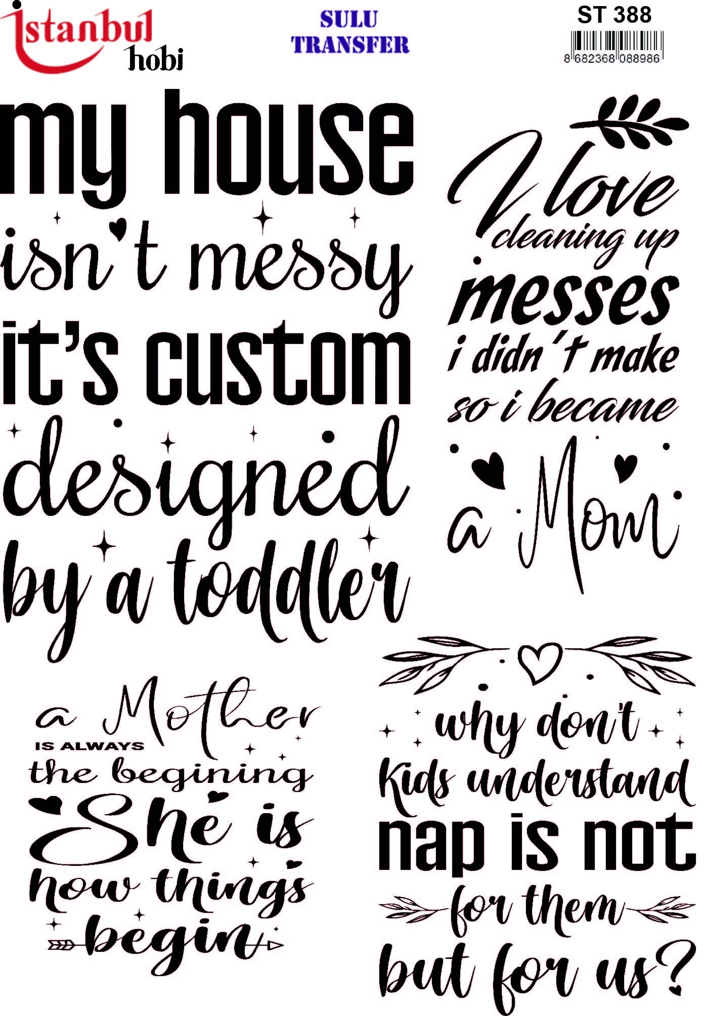 ST388 | Sulu Transfer Kağıdı-25x35 cm 1 St388 | Sulu Transfer Kağıdı-25X35 Cm