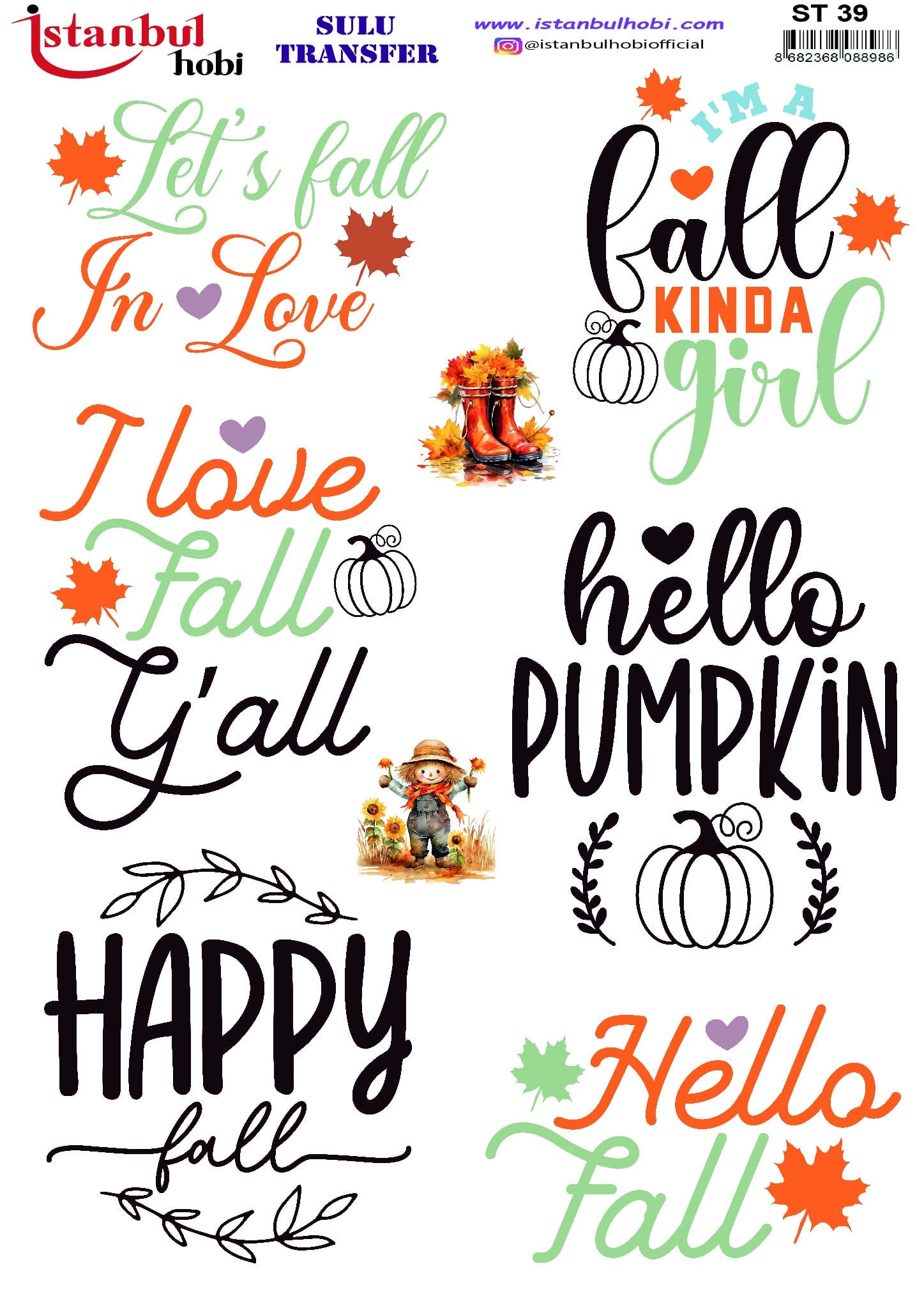 ST39 | Sulu Transfer Kağıdı-25x35 cm 1 St39 | Sulu Transfer Kağıdı-25X35 Cm