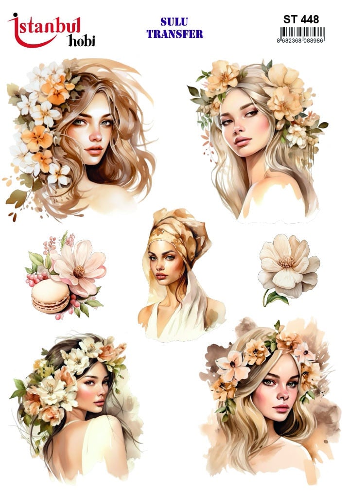 ST448 | Sulu Transfer Kağıdı-25x35 cm 1 St448 | Sulu Transfer Kağıdı-25X35 Cm
