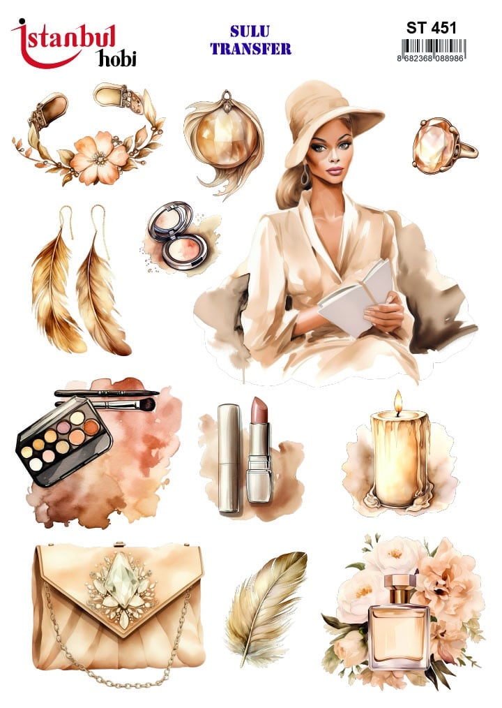 ST451 | Sulu Transfer Kağıdı-25x35 cm 1 St451 | Sulu Transfer Kağıdı-25X35 Cm