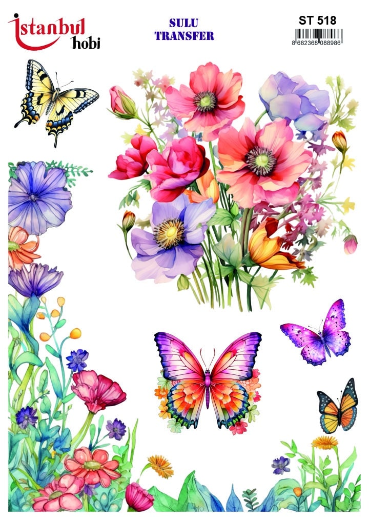 ST518 | Sulu Transfer Kağıdı-25x35 cm 1 St518 | Sulu Transfer Kağıdı-25X35 Cm