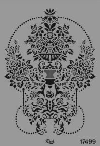 Vintage Çiçekli Vazo ve İncili Çerçeve Deseni | Stencil Boyama Şablonu-33x48 cm-17499 2 Hasır Zeminli Limonlar Deseni | Stencil Boyama Şablonu-33X48 Cm-17499