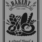 Bakery-Ekmek Görselleri Deseni | Stencil Boyama Şablonu-33x48 cm-17539