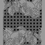 Hasır Zeminli Limonlar Deseni | Stencil Boyama Şablonu-33x48 cm-17567