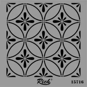 "Shippo" (Yedi Hazine) Deseni | Stencil Boyama Şablonu (25x25 cm)