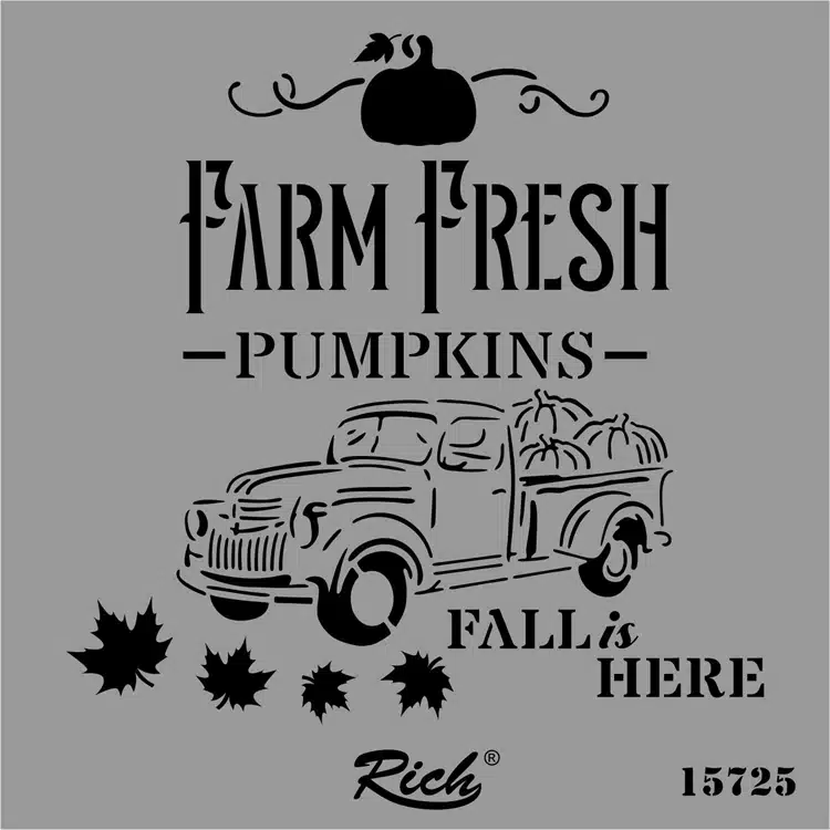 Farm Fresh-Pumpkin Sonbahar Temalı | Stencil Boyama Şablonu-25x25 cm 1 Farm Fresh-Pumpkin Sonbahar Temalı | Stencil Boyama Şablonu-25X25 Cm