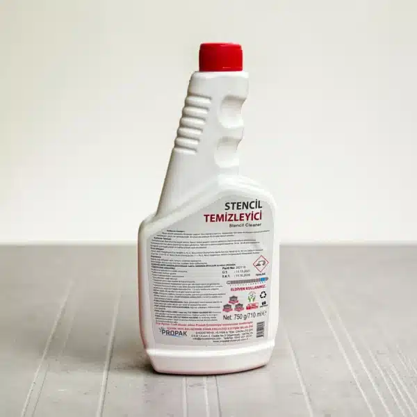 Ece Aymer Stencil Temizleyicinin Kullanım Talimatlarını, Ürün Bileşimini Ve Saklama Koşullarını Gösteren Arka Ambalaj Etiketi.