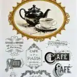 ST1020-AS-Cafe & Paris Temalı Sulu Transfer Kağıdı-25x35 cm
