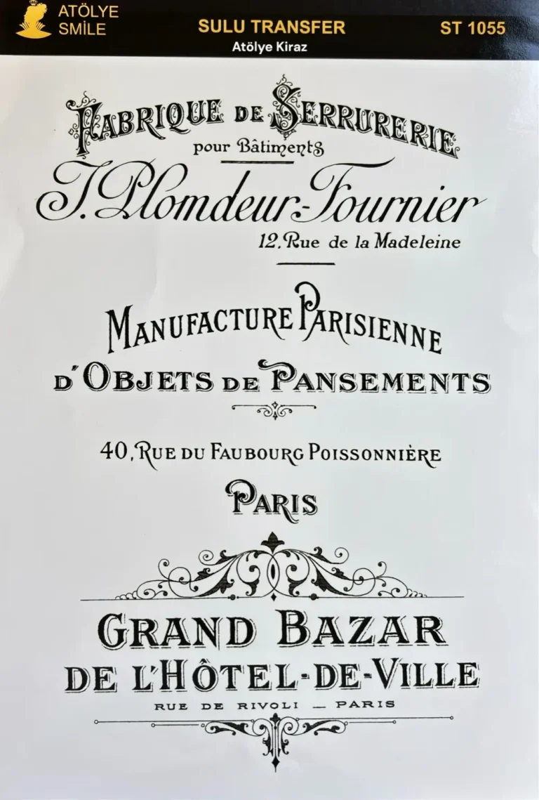 ST1055-AS - Vintage Fransız Sulu Transfer Kağıdı