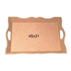 Dalgalı Kenar Ahşap Tepsi: Dekoratif Ev ve Mutfak Dekoru