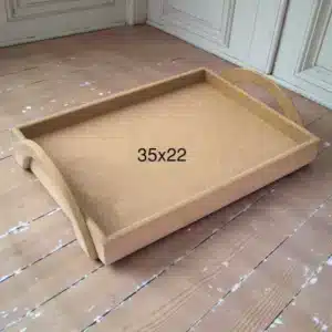 D Saplı Dikdörtgen Ahşap Tepsi: Dekoratif Ev ve Mutfak Dekoru