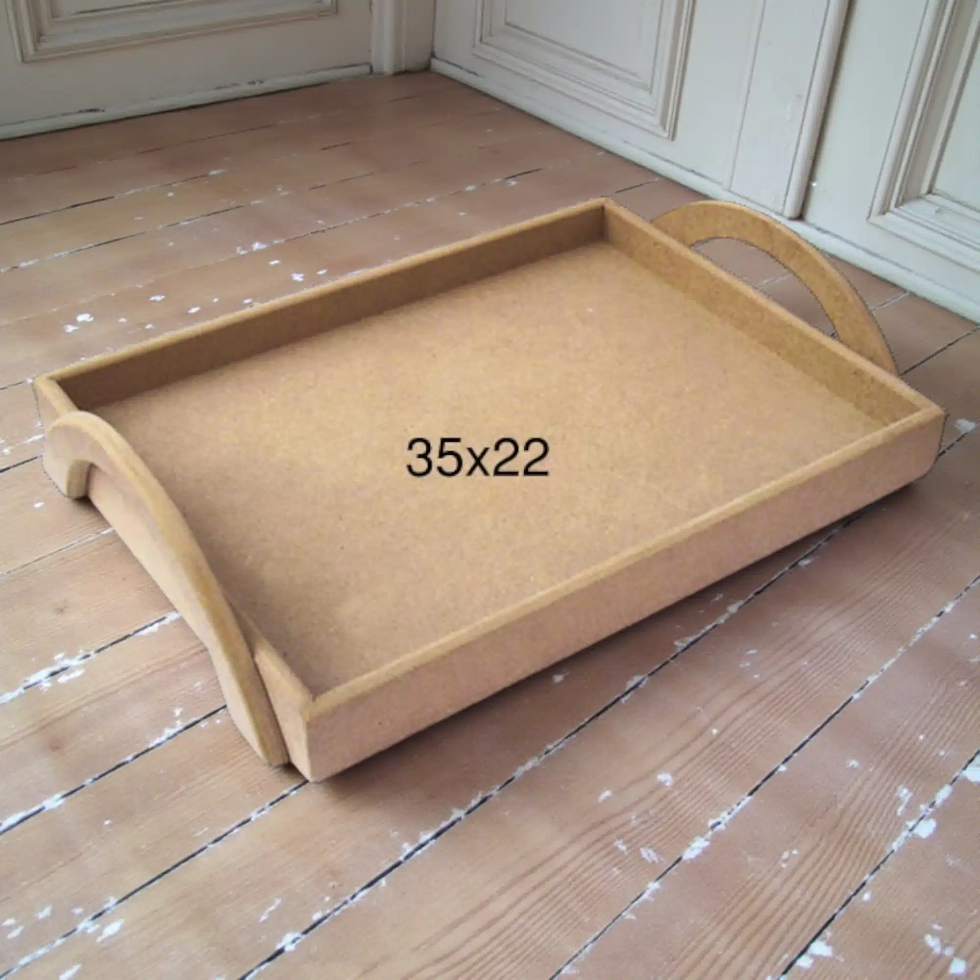 D Saplı Dikdörtgen Ahşap Tepsi: Dekoratif Ev ve Mutfak Dekoru