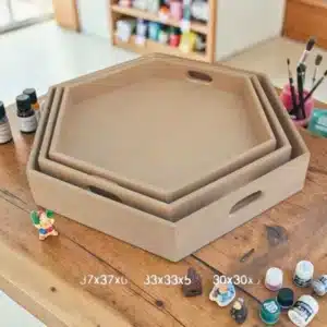 Üçlü Altıgen Tepsi Seti: Modern ve Şık Sunumların Geometrik Zarafeti