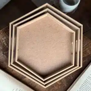 Üçlü Altıgen Tepsi Seti: Modern Ve Şık Sunumların Geometrik Zarafeti