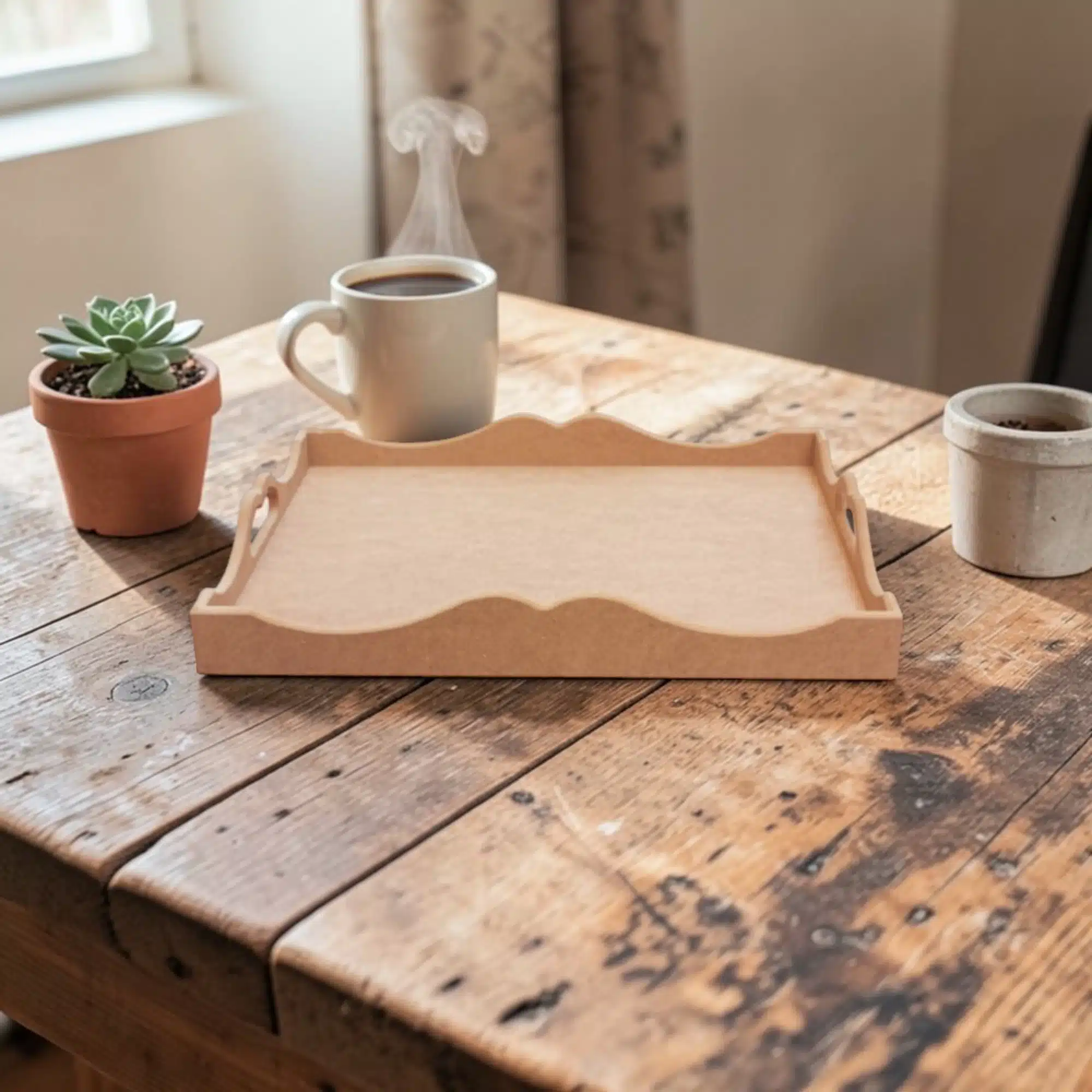 Büyük Boy Dalgalı Kenarlı Dekoratif Tepsi: İhtişamlı ve Geniş Sunumlar