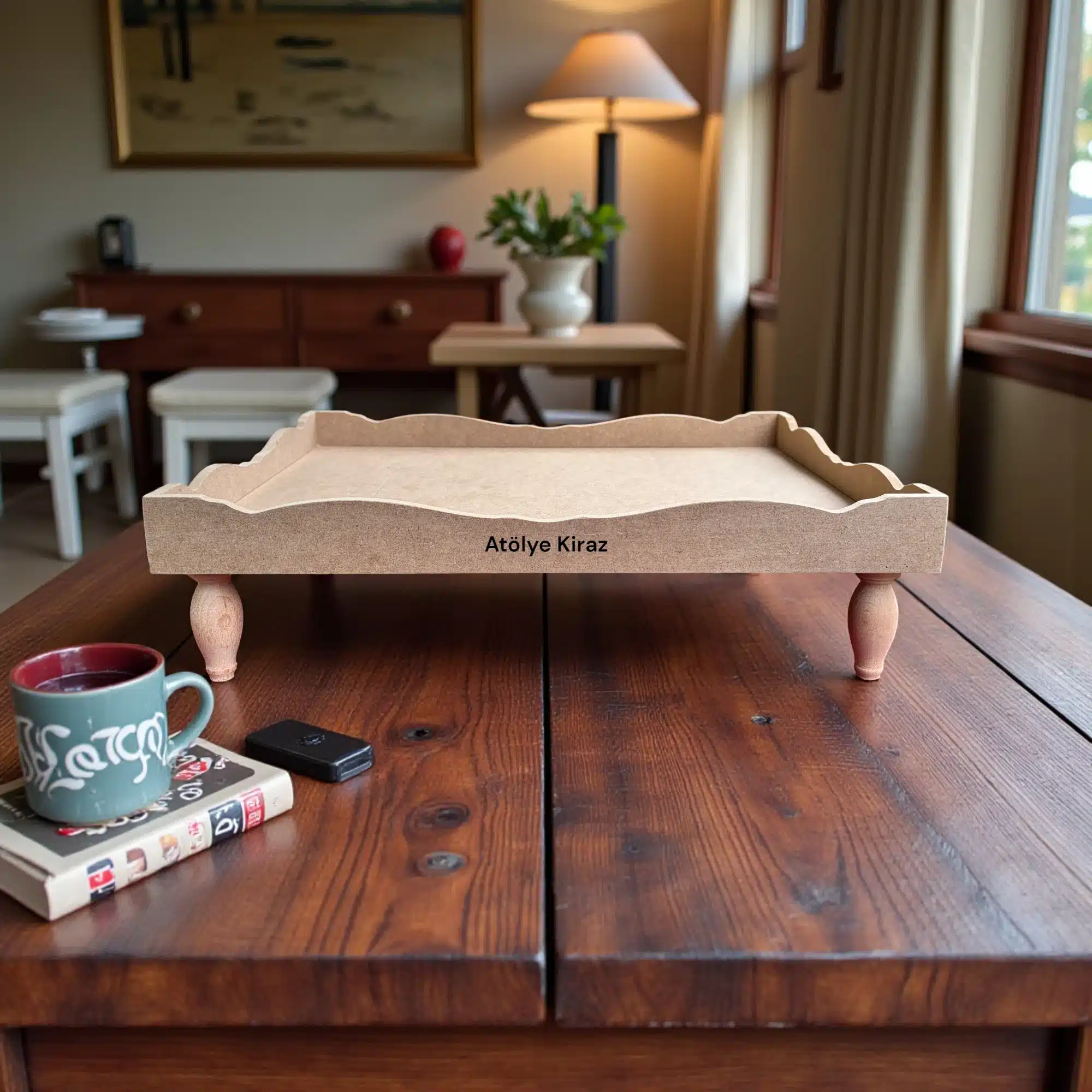 Torna Ayaklı Ham Ahşap Sunumluk: Sofralarınızın Yükselen Yıldızı