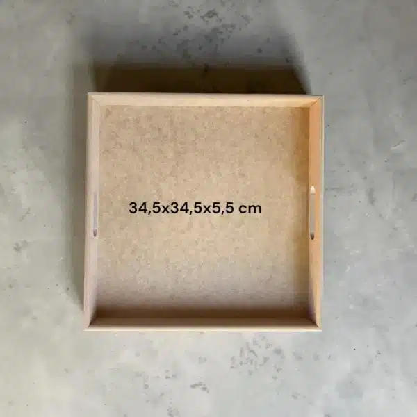 Atölye Kiraz Boyanabilir Kare Sunum Tepsisi 34,5X34,5X5,5 Cm Ölçüleri