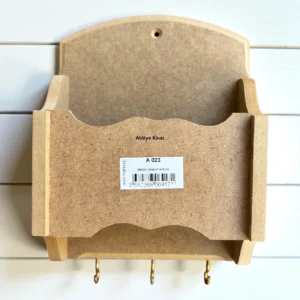 Ham Ahşap Anahtarlık ve Mektupluk | Boyanabilir Duvar Organizeri