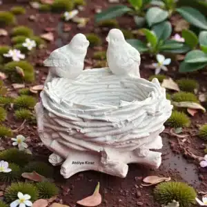 Kuş Yuvası Polyester Saksı : Sevimli Kuş Figürlü Dekoratif Obje