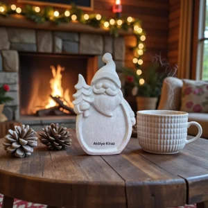 Çam Ağacı Tutan Noel Baba Figürlü Obje