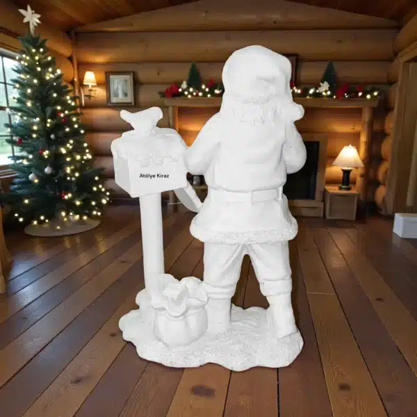 Posta Kutusu Detaylı Noel Baba Heykeli