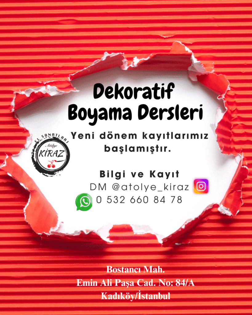 Dekoratif Boyama Kursu İstanbul – 01 Ekim’de Yeni Dönem Başlıyor