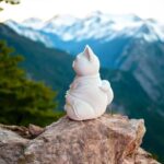 Meditasyon Yapan Buda Kedi Heykeli: Derokatif Obje - Görsel 5