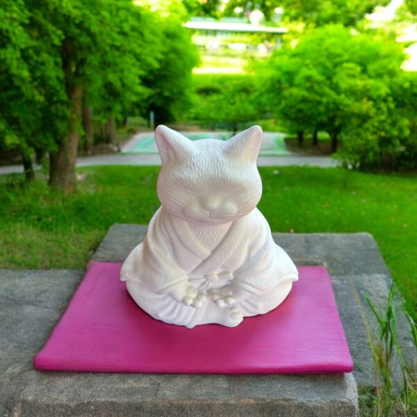 Meditasyon Yapan Buda Kedi Heykeli 8,5x11x12 cm - Görsel 2