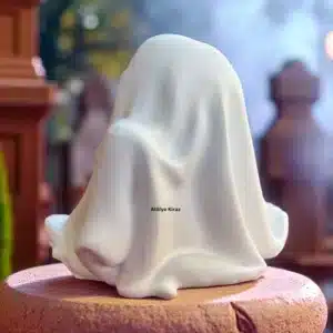 Ham Taş Tozu Hayalet Figürü : Boyanabilir Halloween Dekoru - (7x7x7 cm) 7 Ham Taş Tozu Hayalet Figürü : Boyanabilir Halloween Dekoru