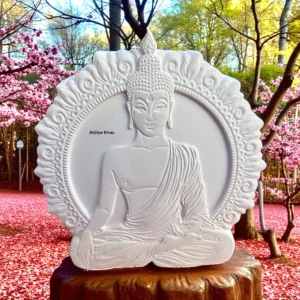 Ham Taş Tozu Buda Heykeli : Boyanabilir Yoga ve Meditasyon Objeleri