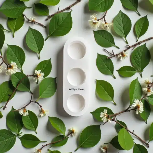 Üçlü Taş Tozu Mumluk : Boyanabilir Modern Tealight Dekoru