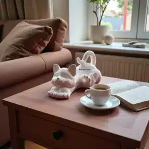 Sevimli Kedi Figürlü Heykel : Boyanabilir Masaüstü Dekor